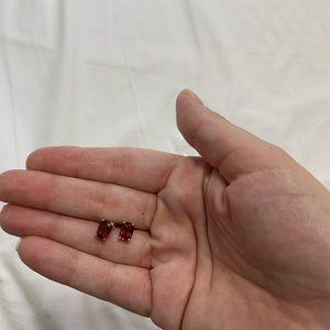 Amber Colored Stone Earrings 14k